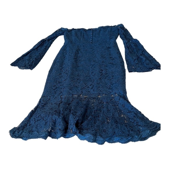 N/Nicholas Blue Lace Octavia Cocktail Dress Size 10 Southern Charm - Picture 3 of 14
